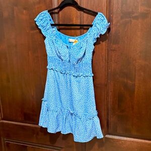 Blue Puff Sleeve Mini Sundress